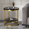 Living room black round side table
